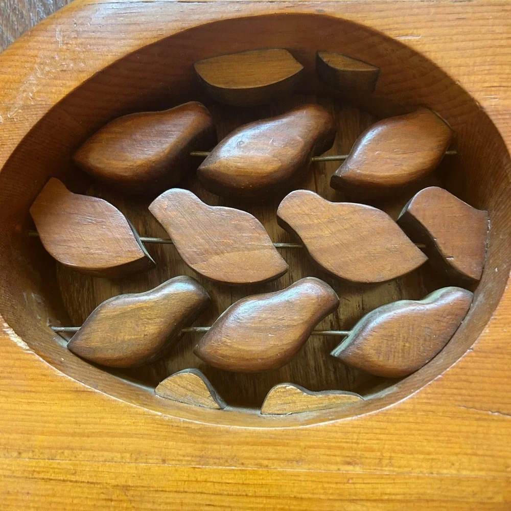 Vintage MCM Art Wood Bird Sculpture Brown Mid Century Modern Wall Decor 20in